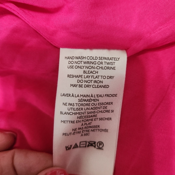 Anthropologie Maeve Pleated Shine Midi Skirt Fushia Hot Pink Barbiecore Girlypop - Picture 11 of 15